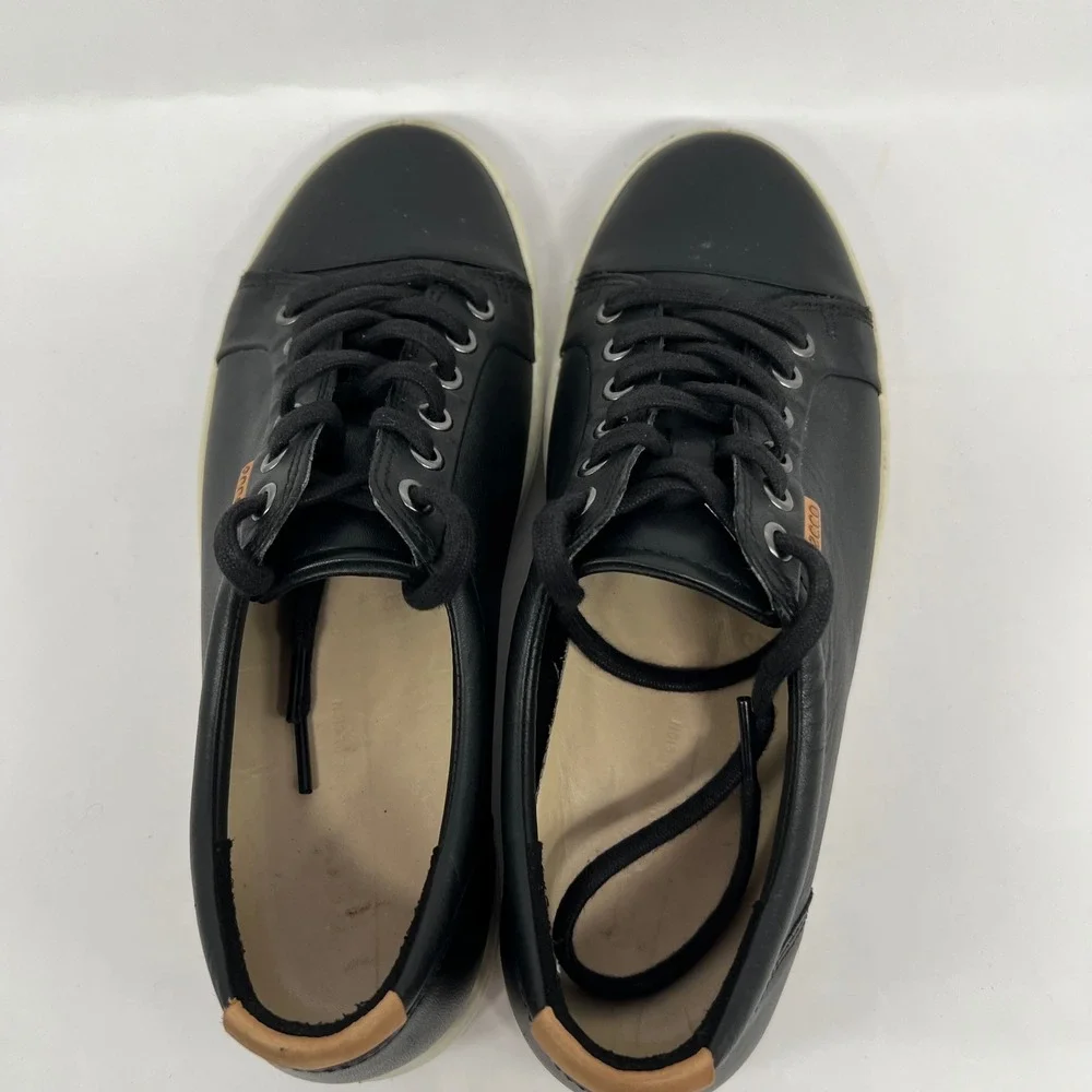 ECCO Soft 7 Womens Black Leather Shoes Sneakers EU 40 Womens US 9-9.5 walking